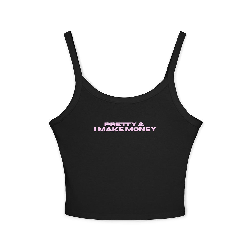 PRETTY & I MAKE $$$ White Graphic Tank/Crop Top — Drop 001 | BMADINC