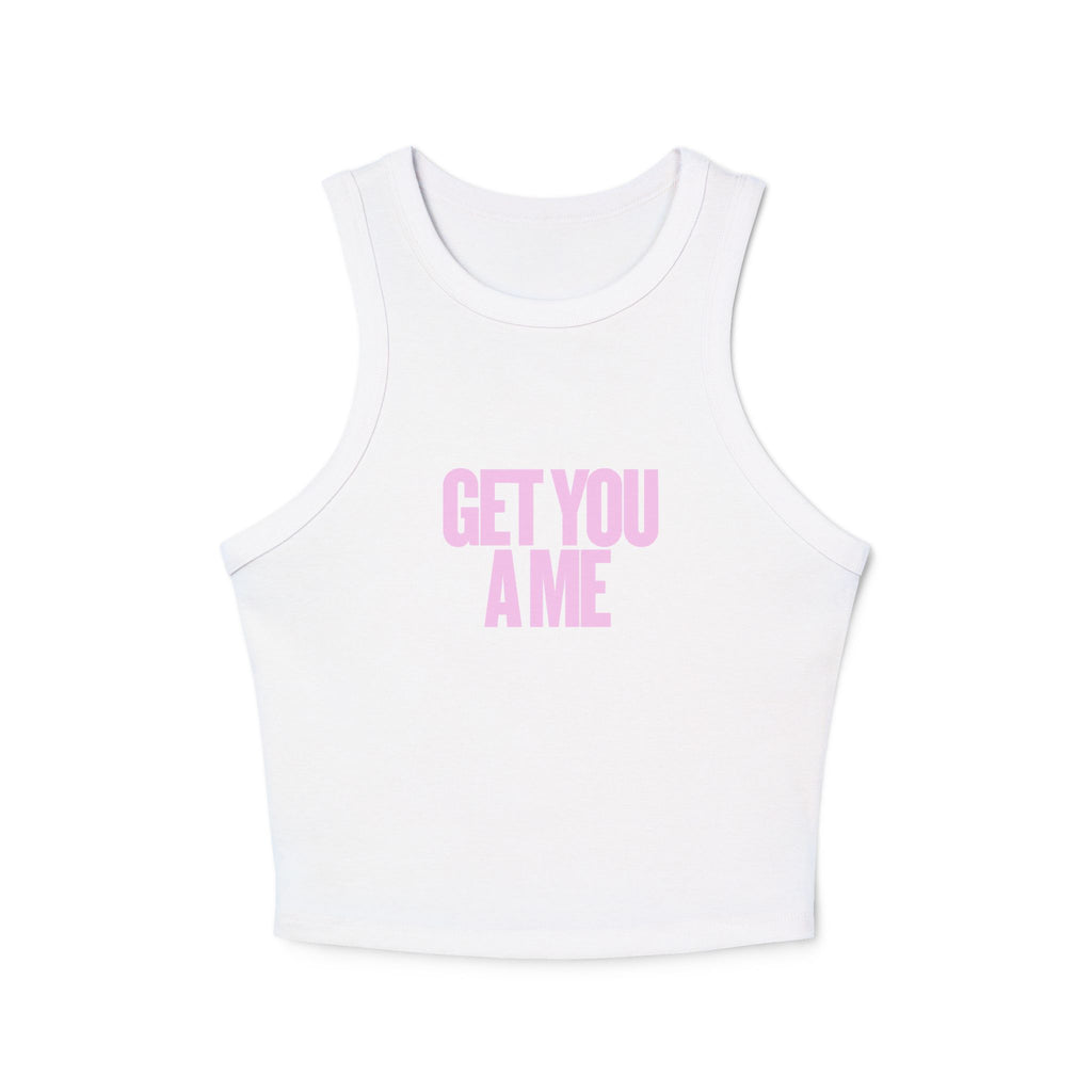 GET YOU A ME Dusty Pink Graphic Racer Tank — Drop 003
