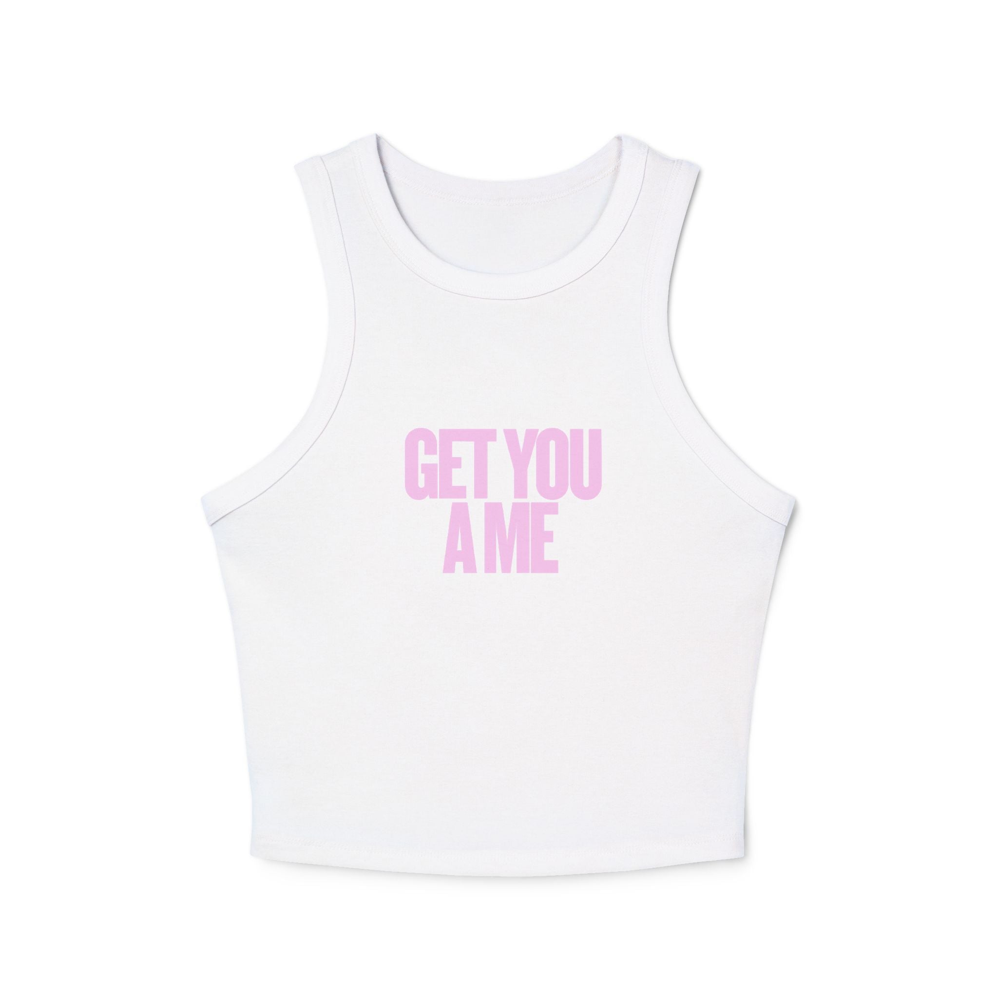 GET YOU A ME Dusty Pink Graphic Racer Tank — Drop 003
